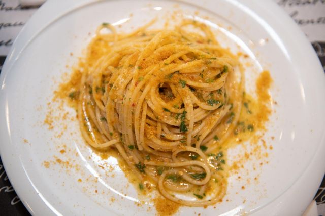 Spaghetti alla bottarga di muggine, vicino al Colosseo